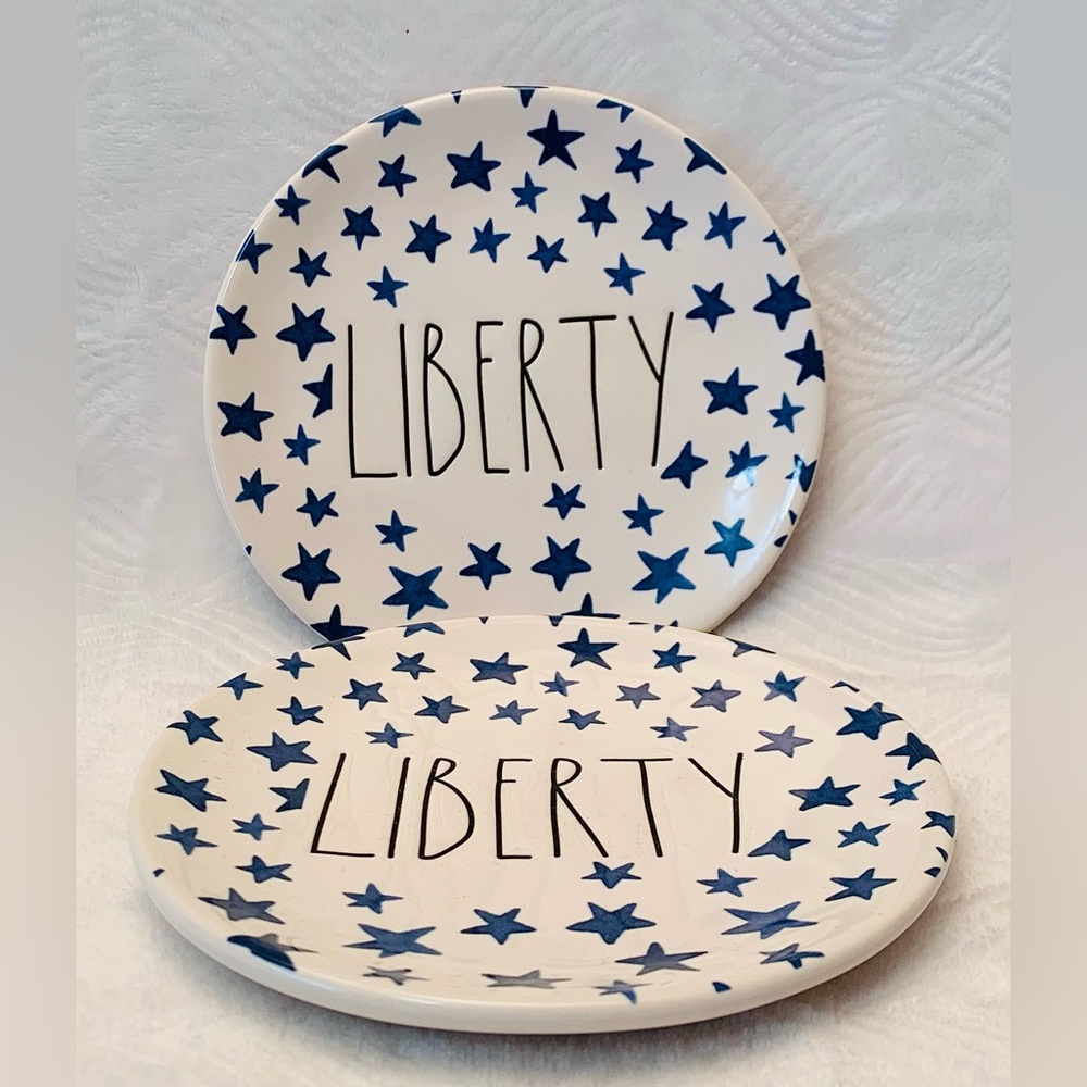 Rae Dunn Liberty Appetizer Dessert Plates - set of 2